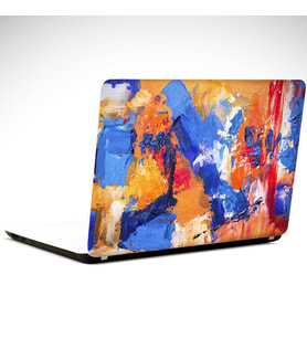 Boyalar Soyut Mavi Laptop Sticker 15.4 inch (37X26CM)