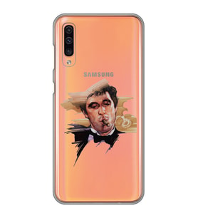Samsung Galaxy A30S/A50/A50S Uyumlu Tony Montana Scarface Desenli Şeffaf Telefon Kılıfı