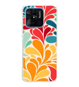 PrintiFy Xiaomi Redmi 10C ile Uyumlu 1mm Slim Fit Retro Colors 5 Baskılı Şeffaf  Kılıf