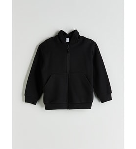 LCW Kids Siyah Kapüşonlu Erkek Çocuk Kalın Fermuarlı Sweatshirt