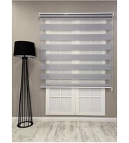 Stor Geniş Plise Güneşlik Perde, Açık Gri, 70 x 260