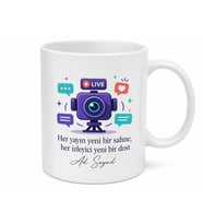 Yayıncı Canlı Yayın Kamera Chat Bağış Teşekkür Kupa Bardak Hediye