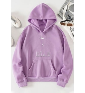 Unisex Uzay Temalı Sweatshirt (Lila)