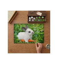 Havuç ve Yavru Tavşan Tasarımı 240 parça Ahşap Puzzle Ahşap Kutuda MP08081