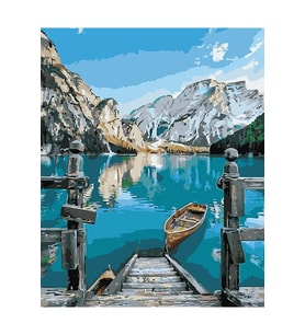 Turkuaz Göl Sticker(Çerçeveli) 70x90 Sayılarla Boyama Hobi Seti