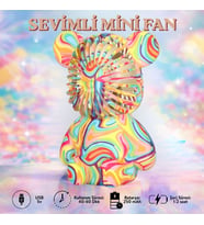 Dossimo DSM-902 Şarjlı Mini El Ve Masa Fanı Ayıcık Figürlü Mini El Pervanesi