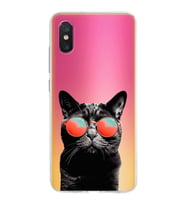 PrintiFy Xiaomi Mi 8 Pro ile Uyumlu 1mm Slim Fit Kedi 3 050d Baskılı Şeffaf  Kılıf