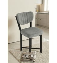 Sandalye 1 Adet Baby Face Kumaş Metal Modern Mutfak Sandalyesi Cafe Balkon Ofis Elma 9814 Gri