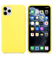 Apple iPhone 11 Pro Altı Açık Liquit Lansman Silikon Limon Sarısı