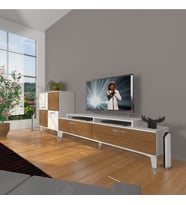 Decoraktiv Ekoflex On Slm Silver Tv Ünitesi Tv Sehpası - Beyaz Ceviz (Beyaz - Ceviz)