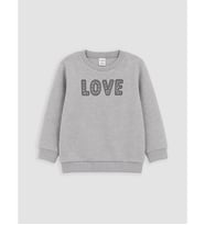 LC WAIKIKI Gri Nakışlı Kız Çocuk Sweatshirt