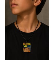 Renkli Sanat Figürlü Kolye Capybara El Yapımı Tasarım İpli Unisex Hediye