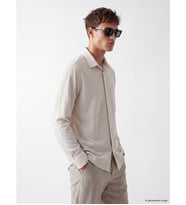 LCW Vision Bej Regular Fit Çizgili Erkek Gömlek
