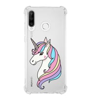 Huawei P30 Lite Uyumlu Köşe Korumalı Antişok Kapak Unicorn Tasarımlı Şeffaf  Kılıf