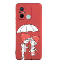 Xiaomi Redmi 12c Uyumlu Lansman Kılıf Aşk Tasarımlı İçi Kadife Kapak-Kırmızı (Şeffaf)