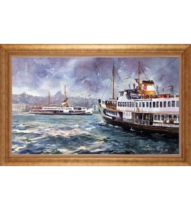 ALTIN ÇERÇEVELİ PASPARTULU TABLO CR308