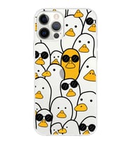 Apple iPhone 12 Pro Uyumlu Kapak Duck Tasarımlı Şeffaf Silikon Kılıf