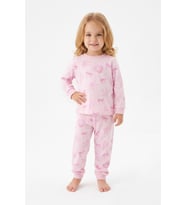 %100 Pamuk ve Baskılı Kız Çocuk Pijama Takımı 9-36 Ay 12741IS MODANINO