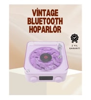 Mey İthalat® Retro Pikap Hoparlör – Şarjlı Kablosuz Projektör ve Gece Lambası