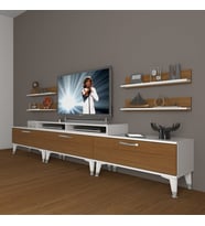 Decoraktiv Ekoflex 270R Slm Silver Tv Ünitesi Tv Sehpası - Beyaz Ceviz (Beyaz - Ceviz)