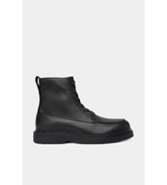 Calvin Klein Combat Essential Bağcıklı Deri Erkek Siyah Bot YM0YM01375-0GJ