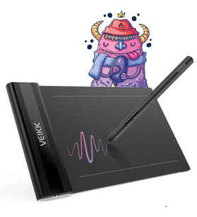 TechTic VEIKK S640 6x4inç Grafik Dijital Tablet 8192 Seviye Pilsiz Kalem Desteği Android Windows Mac Uyumlu