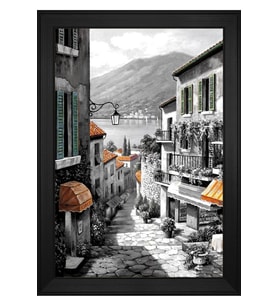 Manzara Temalı Kanvas Tablo 80 x 110 cm Siyah Çerçeve