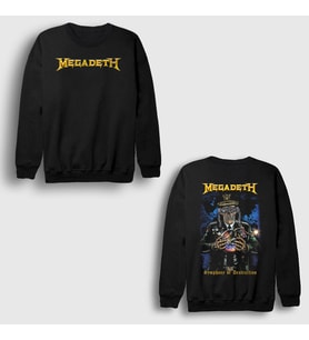 Presmono Unisex Siyah Symphony Of Destruction Megadeth Sırt Baskılı Sweatshirt 517990tt