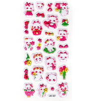 Sticker Kabartmalı Stiker Defter Planlayıcı Etiket (Lde007)-19x9cm - Sevimli Kedi Çiçek