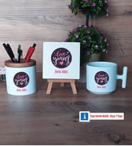 Love Yourself Dekoratif Taş, Kalemlik, T Kupa Bardak Hediye