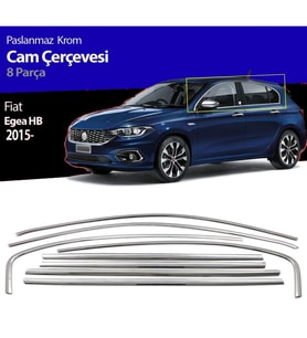 Fiat Egea Hb/Sedan-Cross 20+ Krom Cam Çerçevesi 8 Parça 2015+ Uyumlu