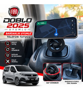 Fiat Doblo 2024-2026 Araç Içi Premium Telefon Tutucu - Araba Telefon Tutacağı Havalandırma Için