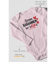 Babaanne Uzun Kollu Çıtçıtlı Bebek Body %100 Pamuk