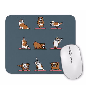 Bulldog Yoga Pug Köpek Mouse Pad