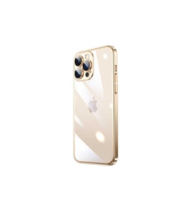 Apple iPhone 13 Pro Max Uyumlu Kılıf Sert PC Renkli Çerçeveli Zore Riksos Kapak (Gold)