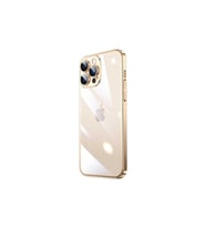 Apple iPhone 13 Pro Max Uyumlu Kılıf Sert PC Renkli Çerçeveli Zore Riksos Kapak (Gold)