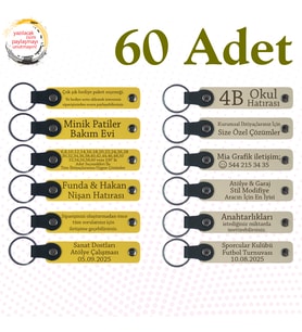 Sarı & Sütlü Kahve, 60’lı Set, Kişiye Özgü Yazılı Anahtarlık, Sosyal Sorumluluk Etkinliği Hediyesi