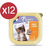 Plaisir Pate Kitten Tavuklu ve Sütlü Yavru Kedi Konservesi 12X100 gr