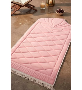 Pembe Kapitone Dolgulu Lüks Seccade 65x115 cm