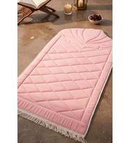 Pembe Kapitone Dolgulu Lüks Seccade 65x115 cm