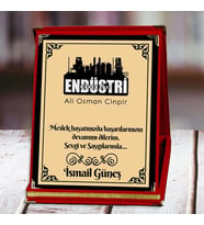 Endüstri Mühendisi Baskılı Plaket (1. Tasarım)  Kişiye Özel (Kırmızı)