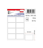 Tanex Ofis Etiketİ Poşetli 34x55 MM Beyaz (10 Lu Paket) (Karışık)