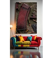 AK 47 ŞARJÖR V1 Ev Duvar Salon Güzellik Salonu Ofis Dükkan Dekarasyon Kanvas Tablo (Çok Renkli)