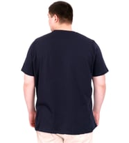 Mode XL Büyük Beden Erkek T-Shirt Parçalı U25501 Lacivert