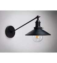 RİOLİGHT RETRO 4,RUSTİK,VİNTAGE SİYAH 1XE27 DUYLU METAL DUVAR APLİK ŞAPKA ÇAPI:23CM