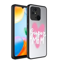 Xiaomi Redmi 10C Kılıf Aynalı Desenli Kamera Korumalı Parlak Zore Mirror Kılıf Süper Anne