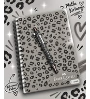 Faber Leo Karton Kapaklı Çizgili Defter 100 Yaprak 17*24 VE TÜKENMEZ KALEM KOMBİN