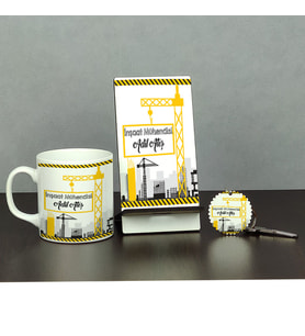 İnşaat Mühendisi Üçlü Set (Kupa + Telefon Standı + Anahtarlık) 002