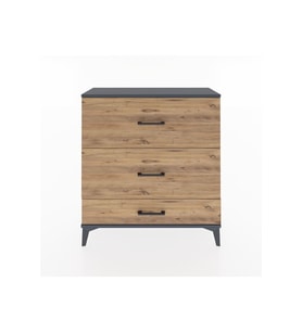 Arges Şifonyer 3 Çekmeceli 88x30x96 Antrasit-Çam