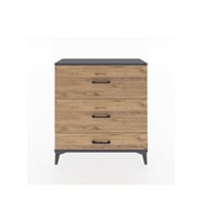 Arges Şifonyer 3 Çekmeceli 88x30x96 Antrasit-Çam